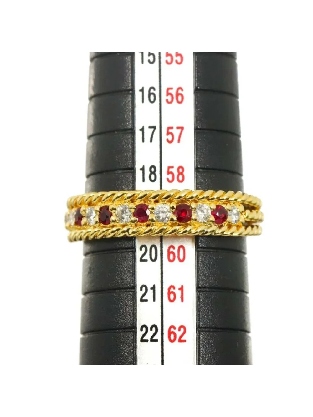 Dior Ring Ruby Diamond 18k YG Yellow Gold